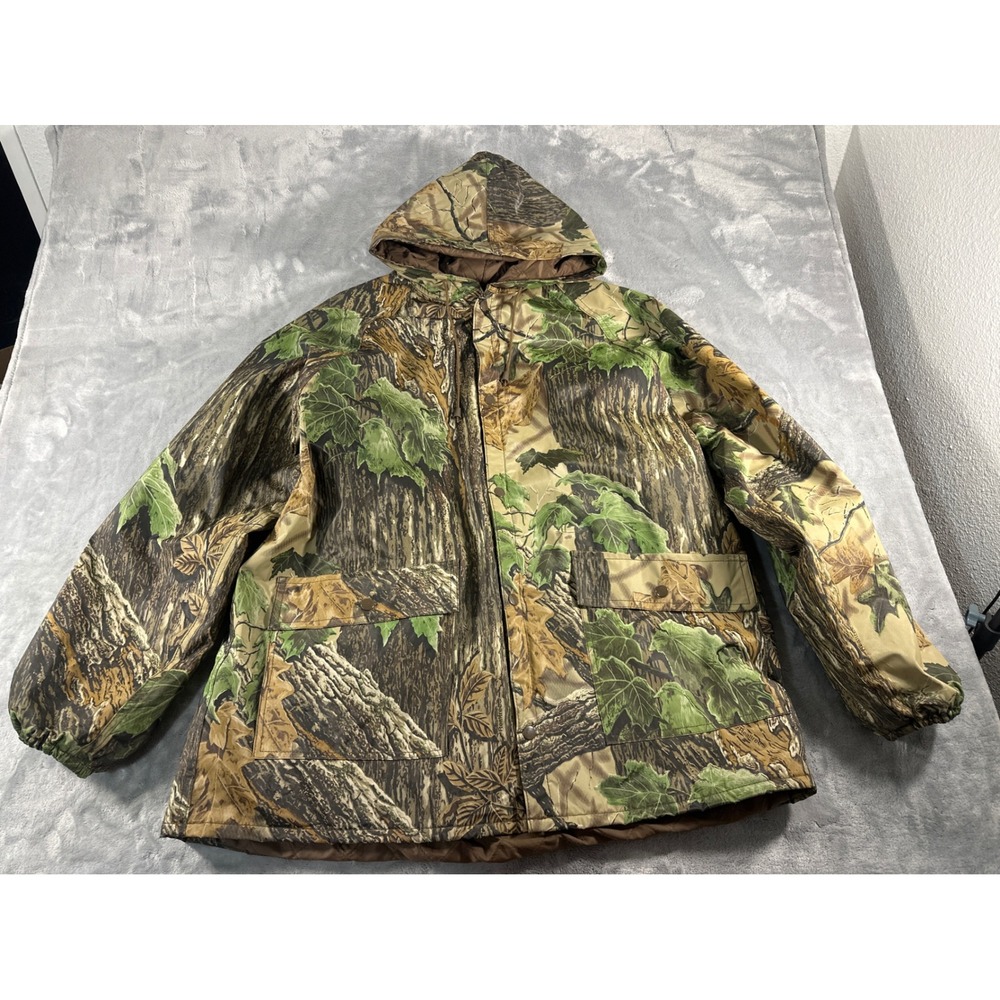 Stearns DryWear Camo Hunting Jacket Mens Large Realtree Waterproof Hooded 8302